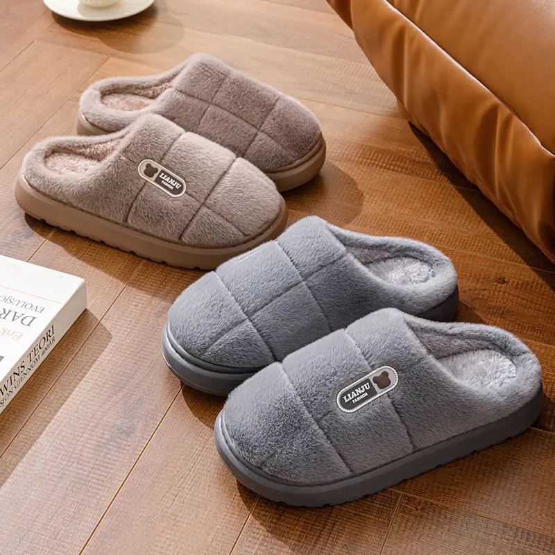 Men's Cotton Slippers, Extra Large Size, 2025 Winter New Style, Warm Cotton Shoes for Women, Indoor Non-Slip, Thick-Soled with Plush Lining — feature 16