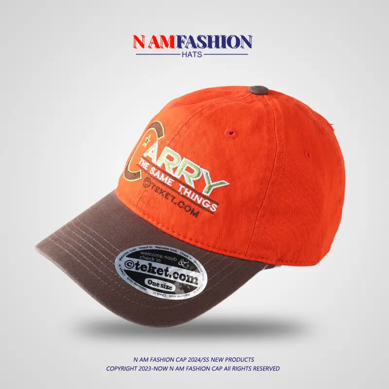 Retro Color Matching Baseball Cap Women Men Korean Style - Image 4