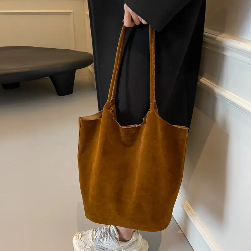 2026 Vintage Suede Shoulder Bag Large Capacity Women - Image 5
