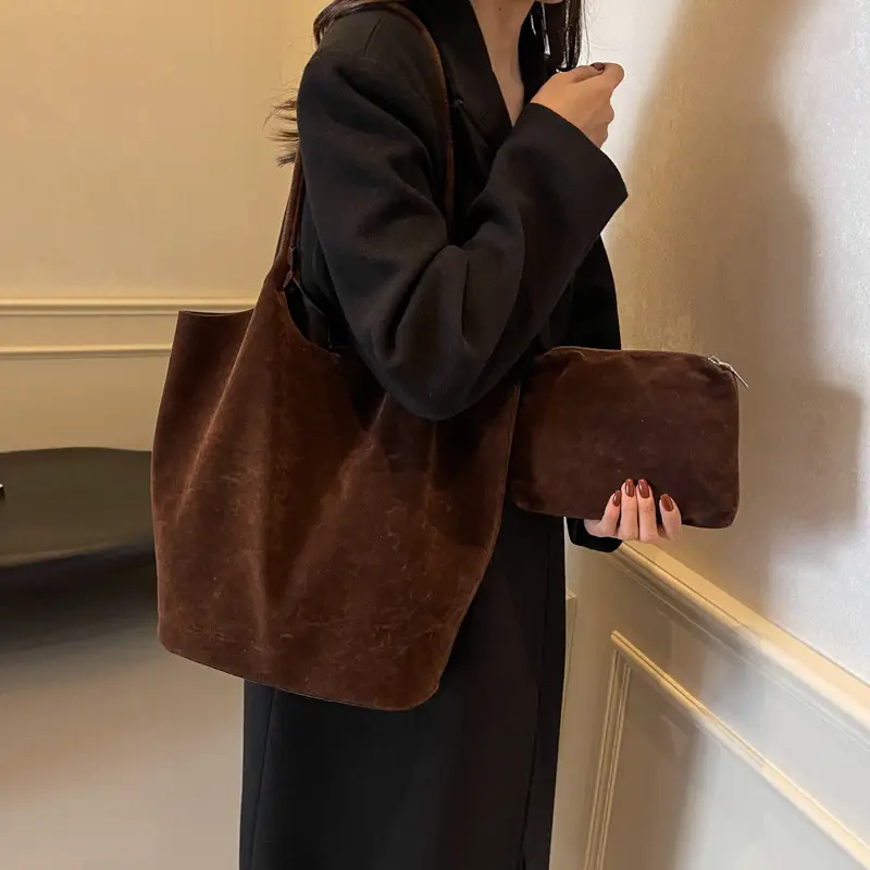 2026 Vintage Suede Shoulder Bag Large Capacity Women - Image 6