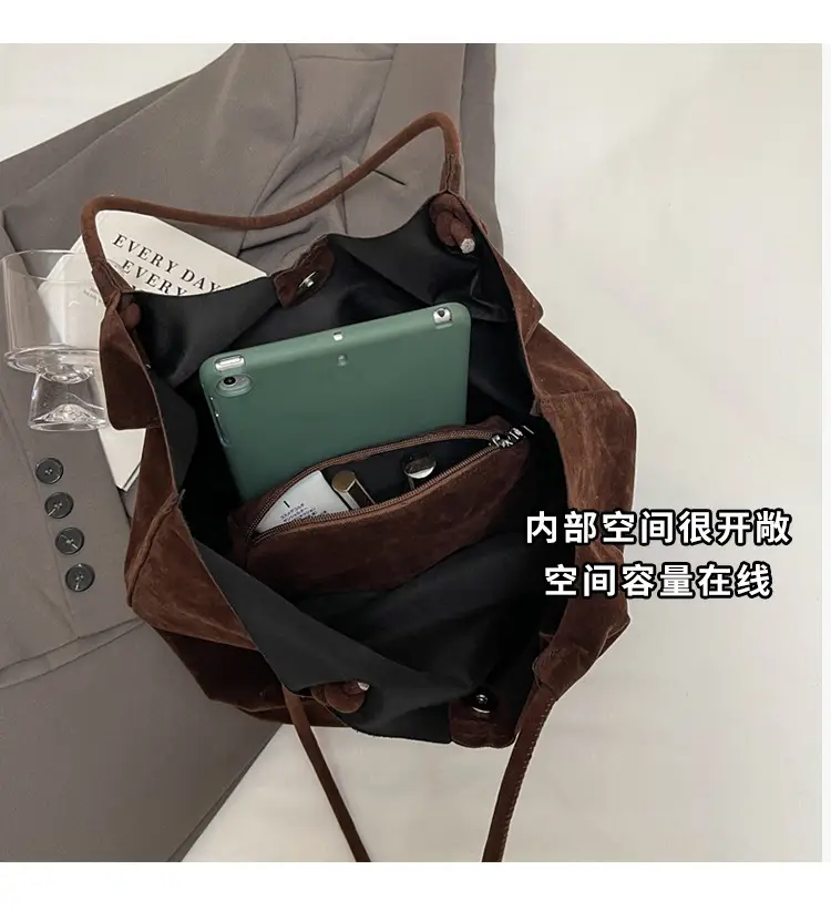 2026 Vintage Suede Shoulder Bag Large Capacity Women — feature 10