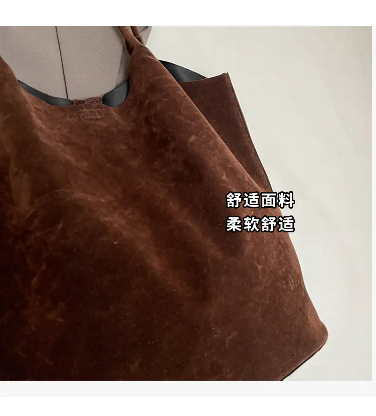 2026 Vintage Suede Shoulder Bag Large Capacity Women — feature 7