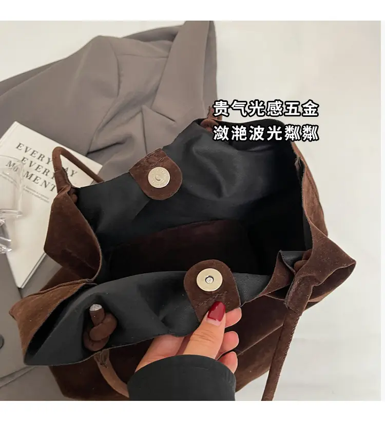 2026 Vintage Suede Shoulder Bag Large Capacity Women — feature 8