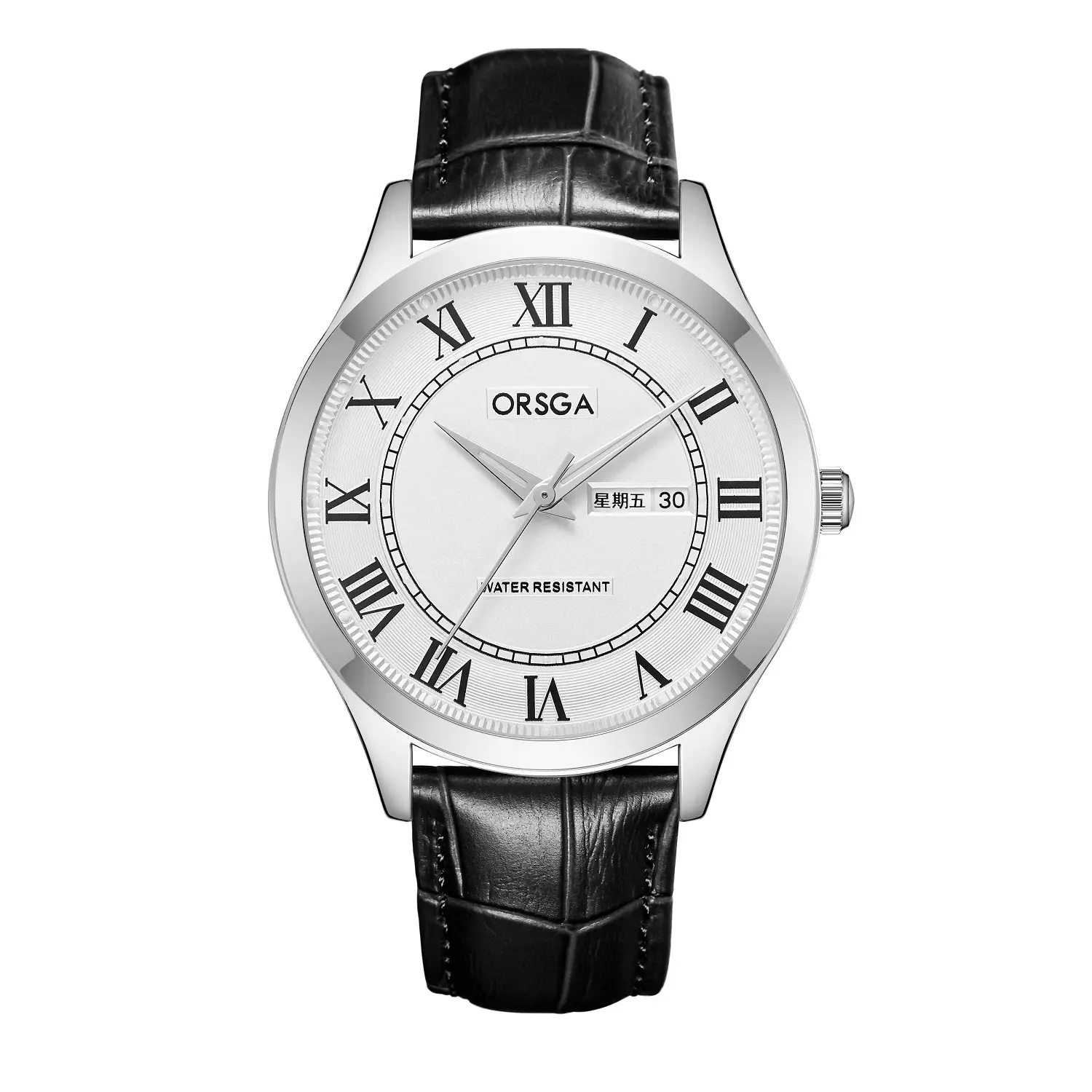 Black Belt Silver Shell White Face