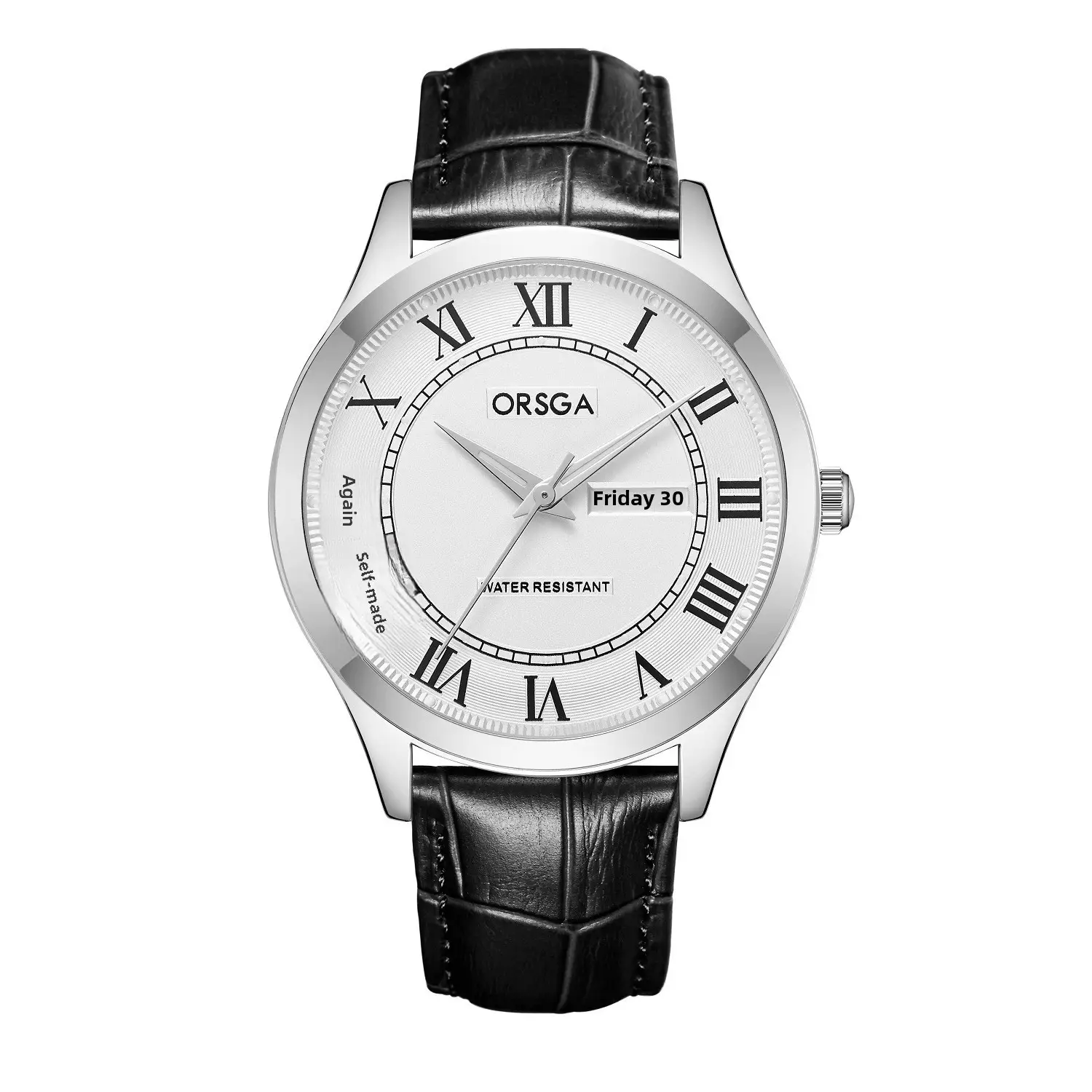 ORSGA Men's Gold Roman Dial Quartz Watch Brown Leather Strap