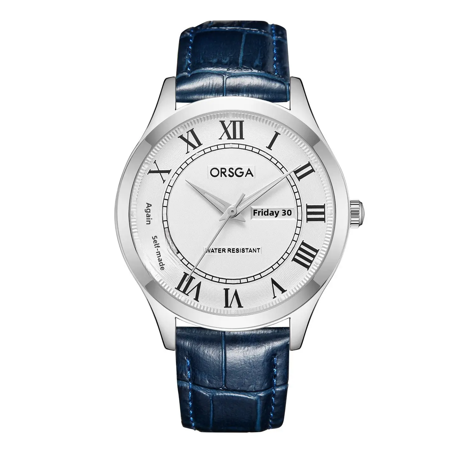 ORSGA Men's Gold Roman Dial Quartz Watch Brown Leather Strap