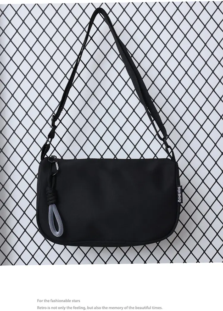 Women's Blue White Oxford Cloth Crossbody Bag Large Capacity — feature 18