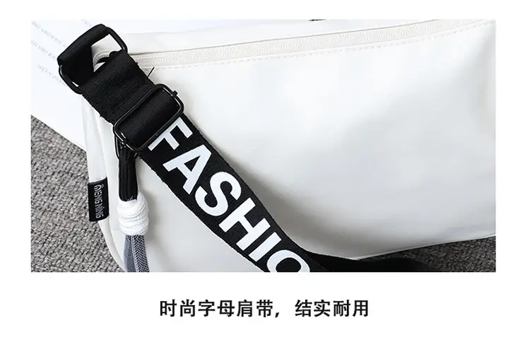 Women's Blue White Oxford Cloth Crossbody Bag Large Capacity — feature 31