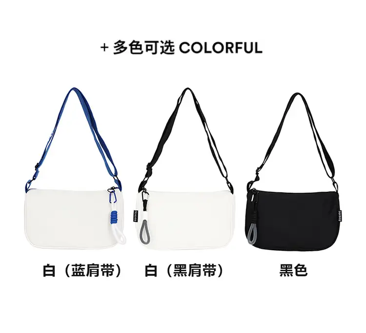 Women's Blue White Oxford Cloth Crossbody Bag Large Capacity — feature 8