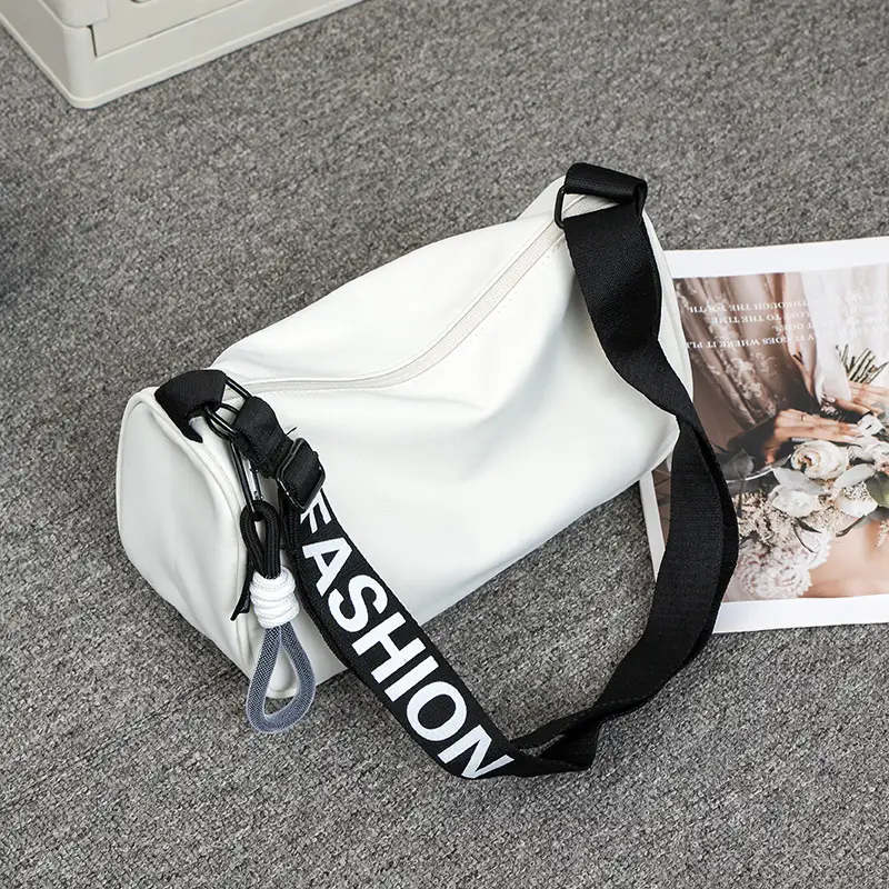 Women's Blue White Oxford Cloth Crossbody Bag Large Capacity - Image 2