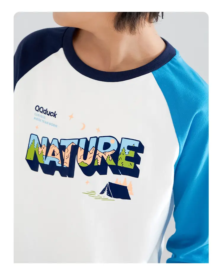 QQduck Boys Long Sleeve T-Shirt Blue White Spring New — feature 16