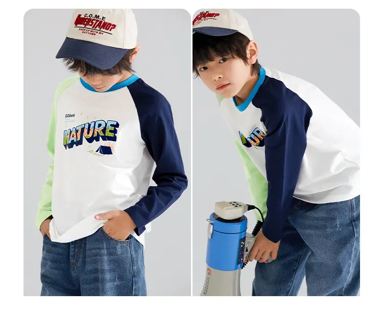 QQduck Boys Long Sleeve T-Shirt Blue White Spring New — feature 18