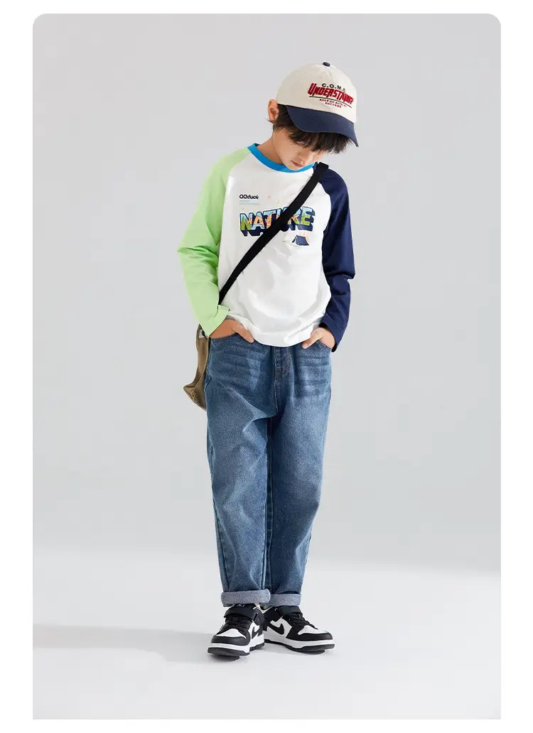 QQduck Boys Long Sleeve T-Shirt Blue White Spring New — feature 19