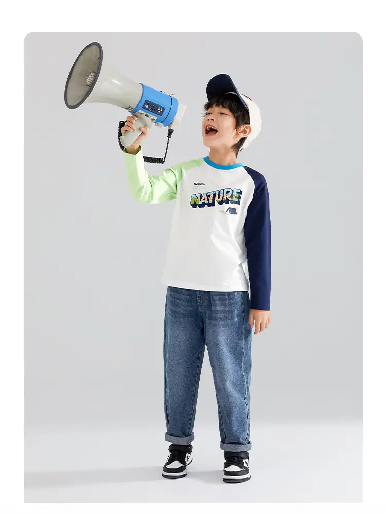 QQduck Boys Long Sleeve T-Shirt Blue White Spring New — feature 20