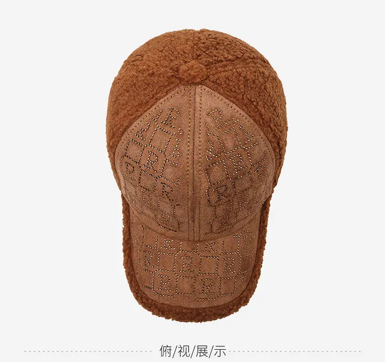 Pink Diamond Embroidered Women's Winter Cap — feature 12