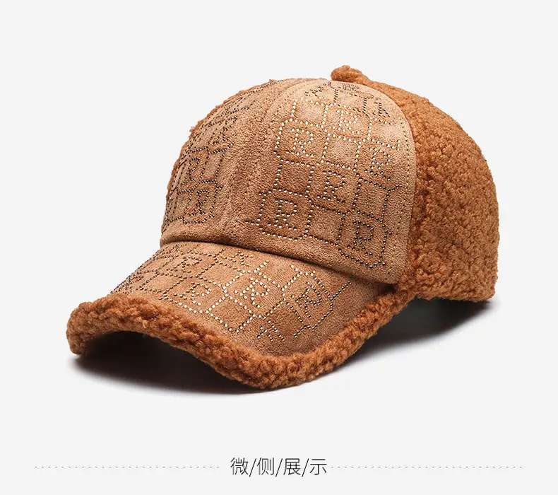Pink Diamond Embroidered Women's Winter Cap — feature 9