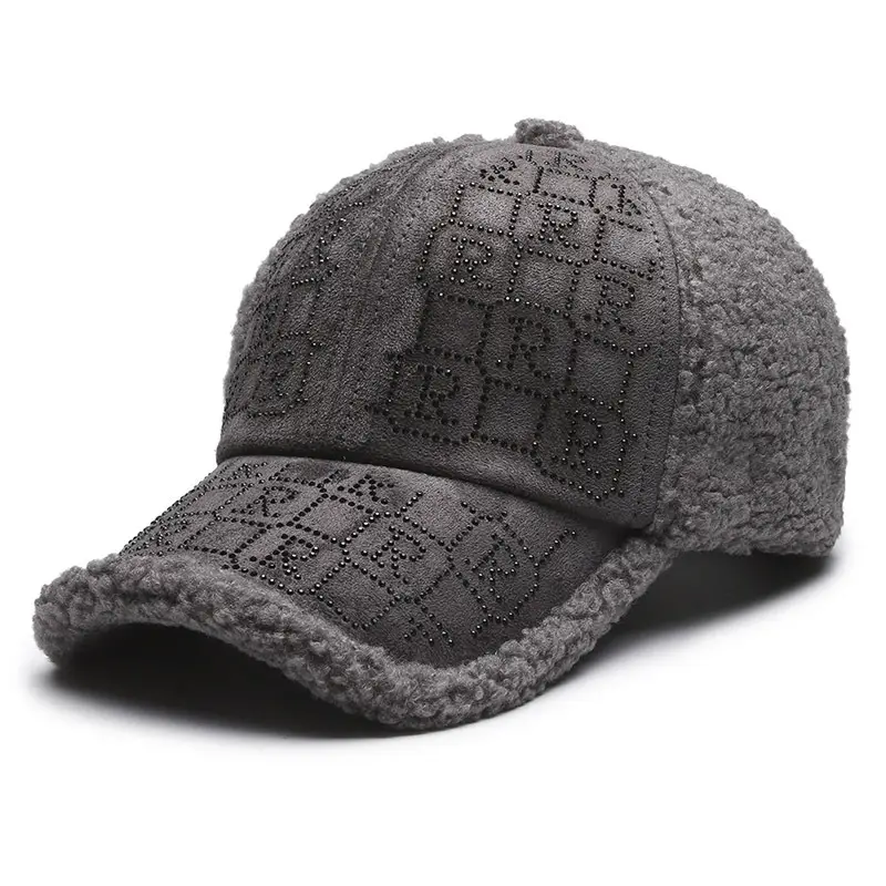 Pink Diamond Embroidered Women's Winter Cap - Image 4