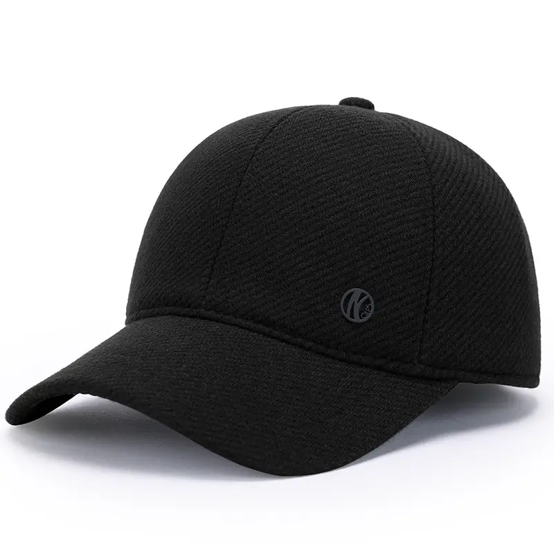 Winter Woolen Baseball Cap for Men, Navy Blue, Windproof, Ear Protection - Image 7