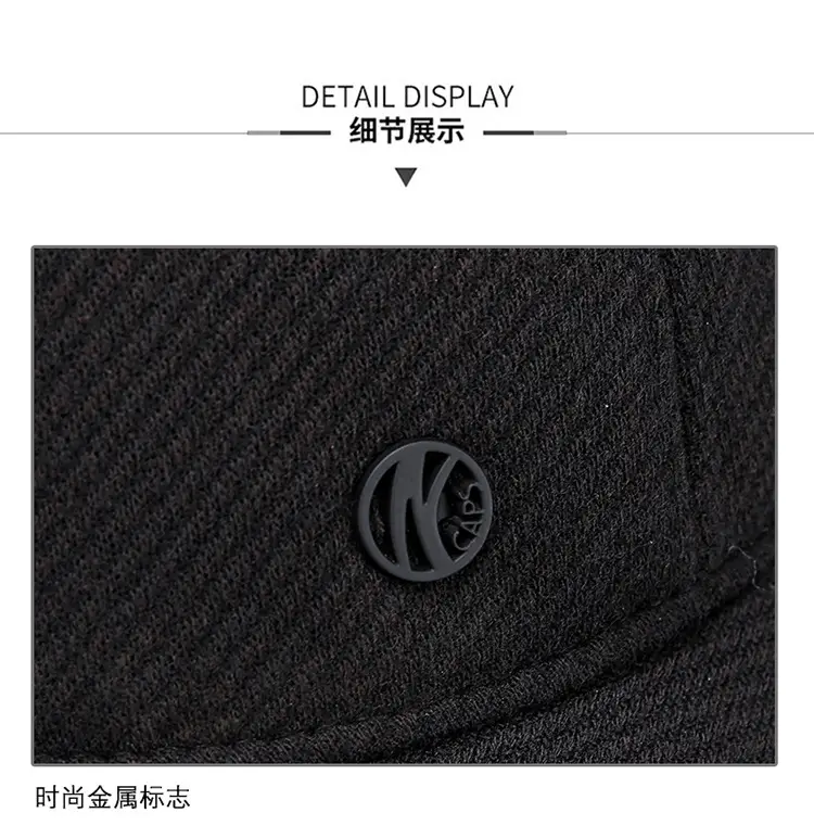 Winter Woolen Baseball Cap for Men, Navy Blue, Windproof, Ear Protection — feature 11