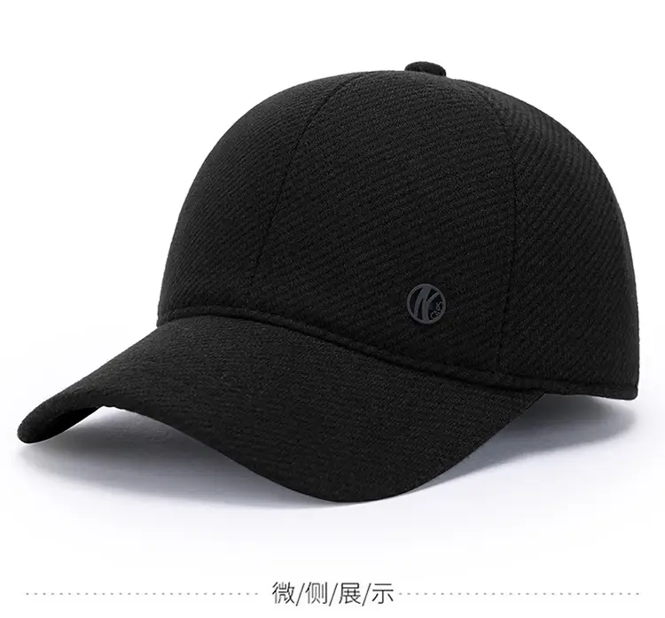Winter Woolen Baseball Cap for Men, Navy Blue, Windproof, Ear Protection — feature 6