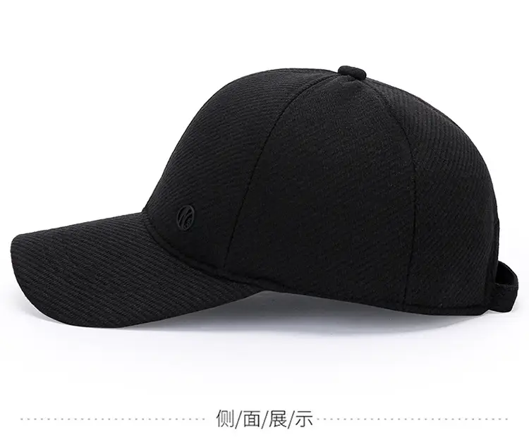 Winter Woolen Baseball Cap for Men, Navy Blue, Windproof, Ear Protection — feature 7