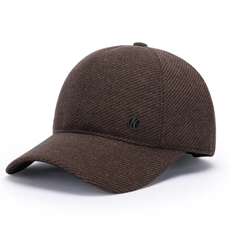 Winter Woolen Baseball Cap for Men, Navy Blue, Windproof, Ear Protection - Image 4