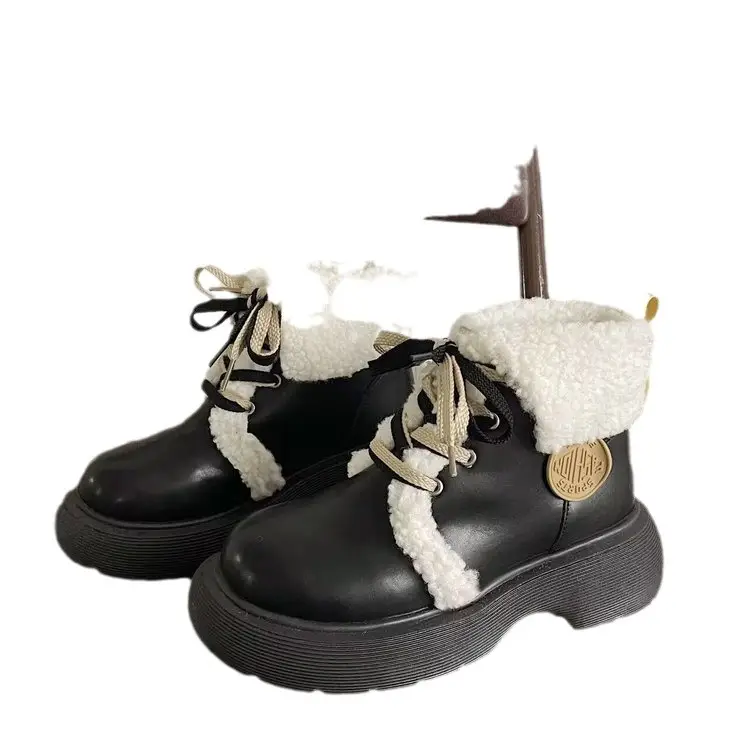 Women's Fleece-Lined Winter Boots Cream White - Image 7