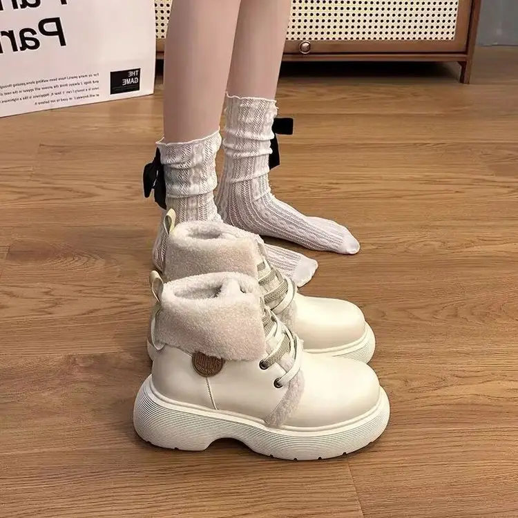 Women's Fleece-Lined Winter Boots Cream White — feature 6