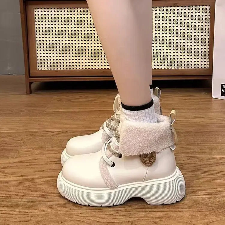 Women's Fleece-Lined Winter Boots Cream White — feature 7