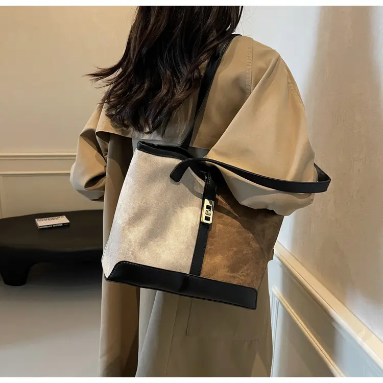 Women Vintage Brown White Shoulder Bag Large Capacity — feature 21
