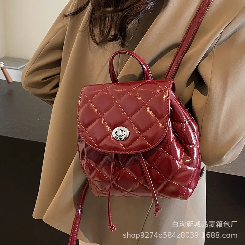 Korean Quilted Crossbody Bag Beige Small Travel Casual