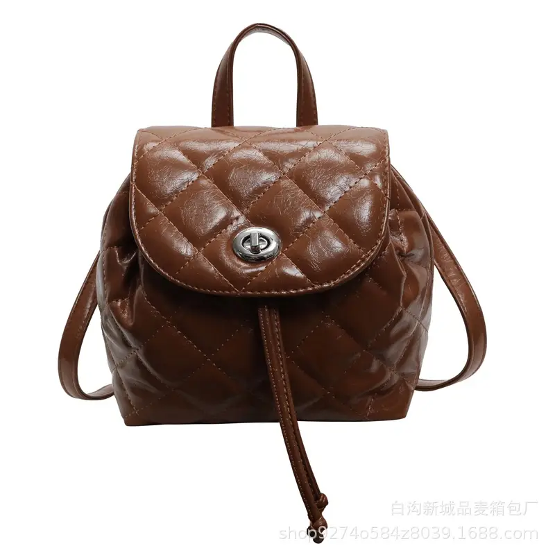 Korean Quilted Crossbody Bag Beige Small Travel Casual