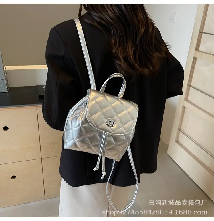 Korean Quilted Crossbody Bag Beige Small Travel Casual — feature 1