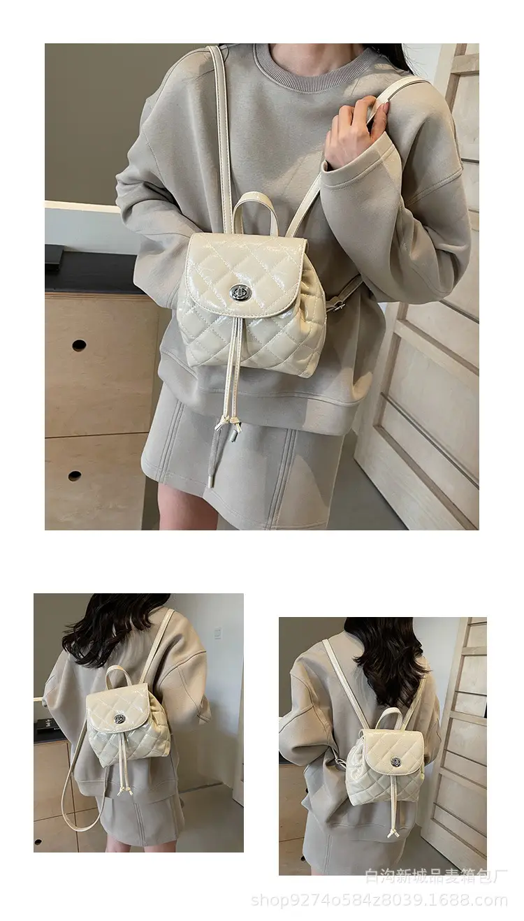 Korean Quilted Crossbody Bag Beige Small Travel Casual — feature 11