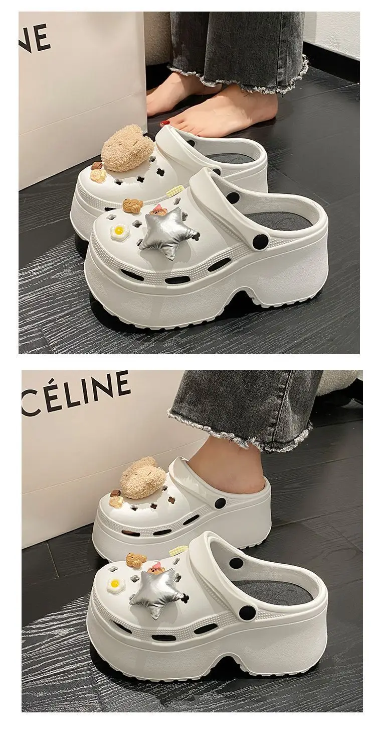 Women's White EVA Beach Sandals with Star Decor — feature 14