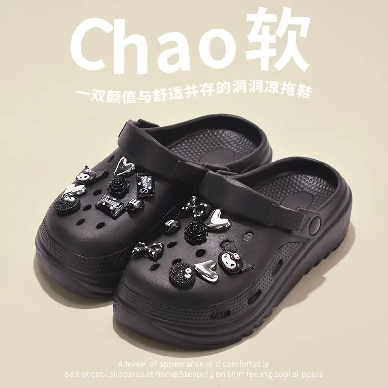 Women's Cartoon Kuromi EVA Sandals Black 2025 - Image 4