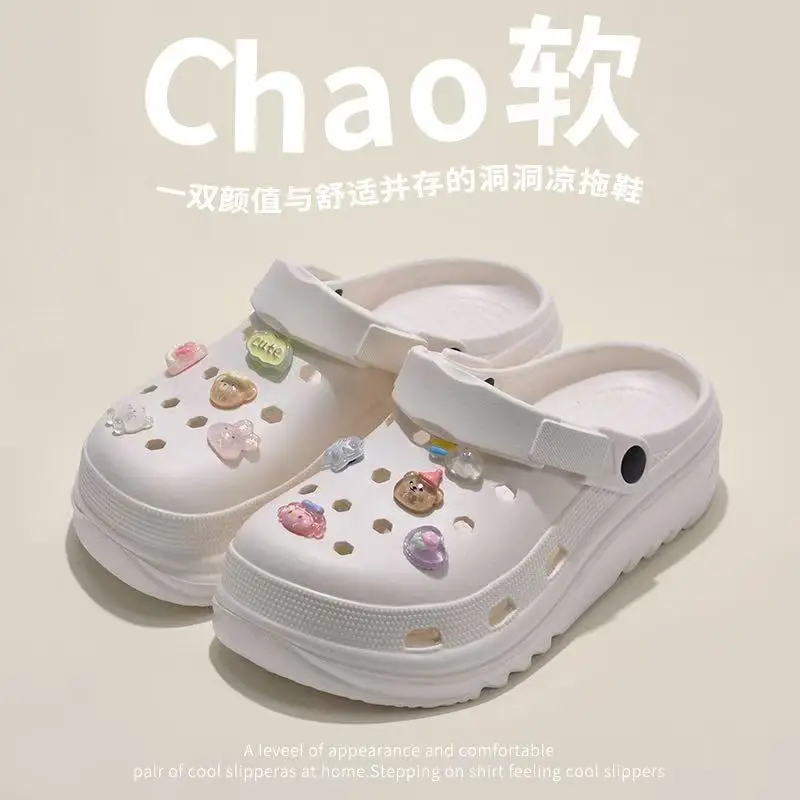 New Southeast Asian Style Summer Outdoor Non-Slip Odorless Casual Beach Eva Closed-Toe Thick-Soled Black Clogs for Women