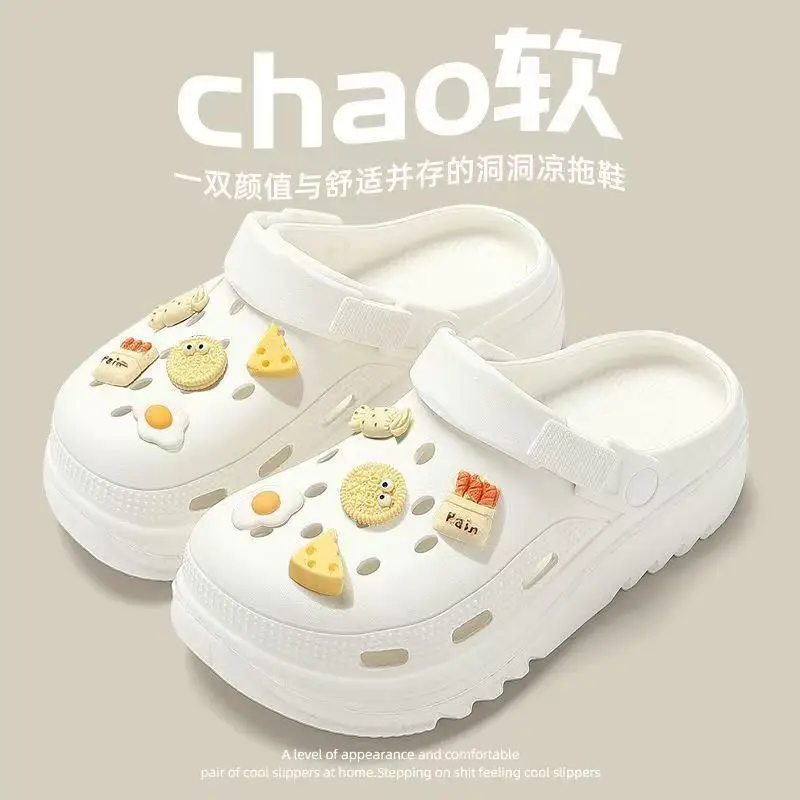 New Southeast Asian Style Summer Outdoor Non-Slip Odorless Casual Beach Eva Closed-Toe Thick-Soled Black Clogs for Women