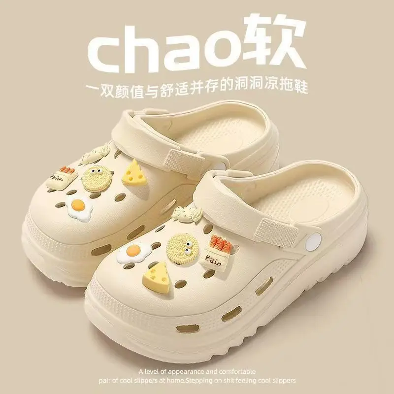 New Southeast Asian Style Summer Outdoor Non-Slip Odorless Casual Beach Eva Closed-Toe Thick-Soled Black Clogs for Women