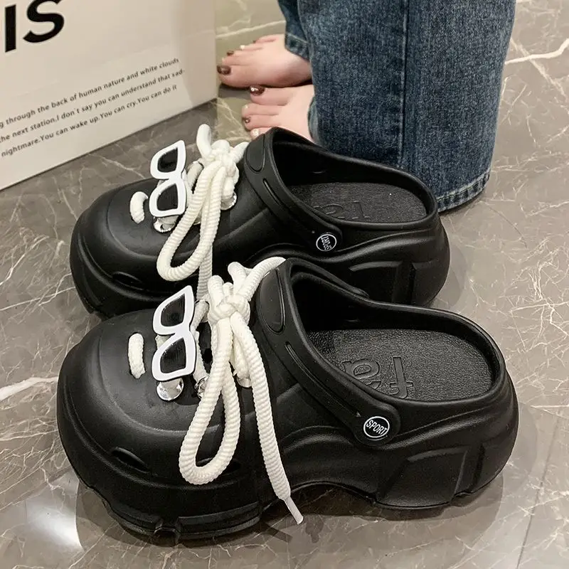 Thick-Soled Clogs for Women, Suitable for Outdoor Wear in Summer 2026, New Non-Slip Breathable Cute Ins-Style Beach Closed-Toe Half Slippers for Women - Image 5
