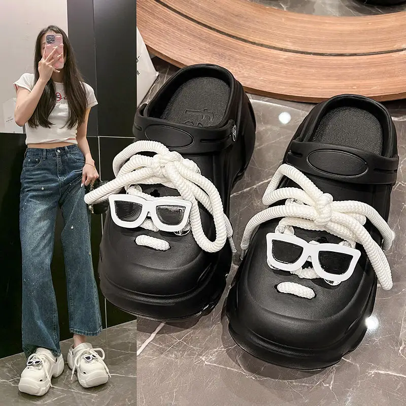 Thick-Soled Clogs for Women, Suitable for Outdoor Wear in Summer 2026, New Non-Slip Breathable Cute Ins-Style Beach Closed-Toe Half Slippers for Women - Image 6