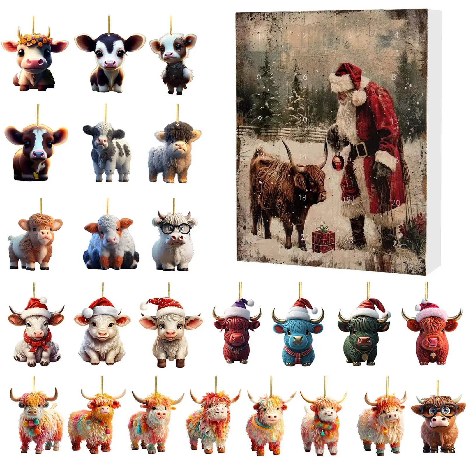 2024 Yak Christmas Counted Blind Box Acrylic Pendant - Image 2