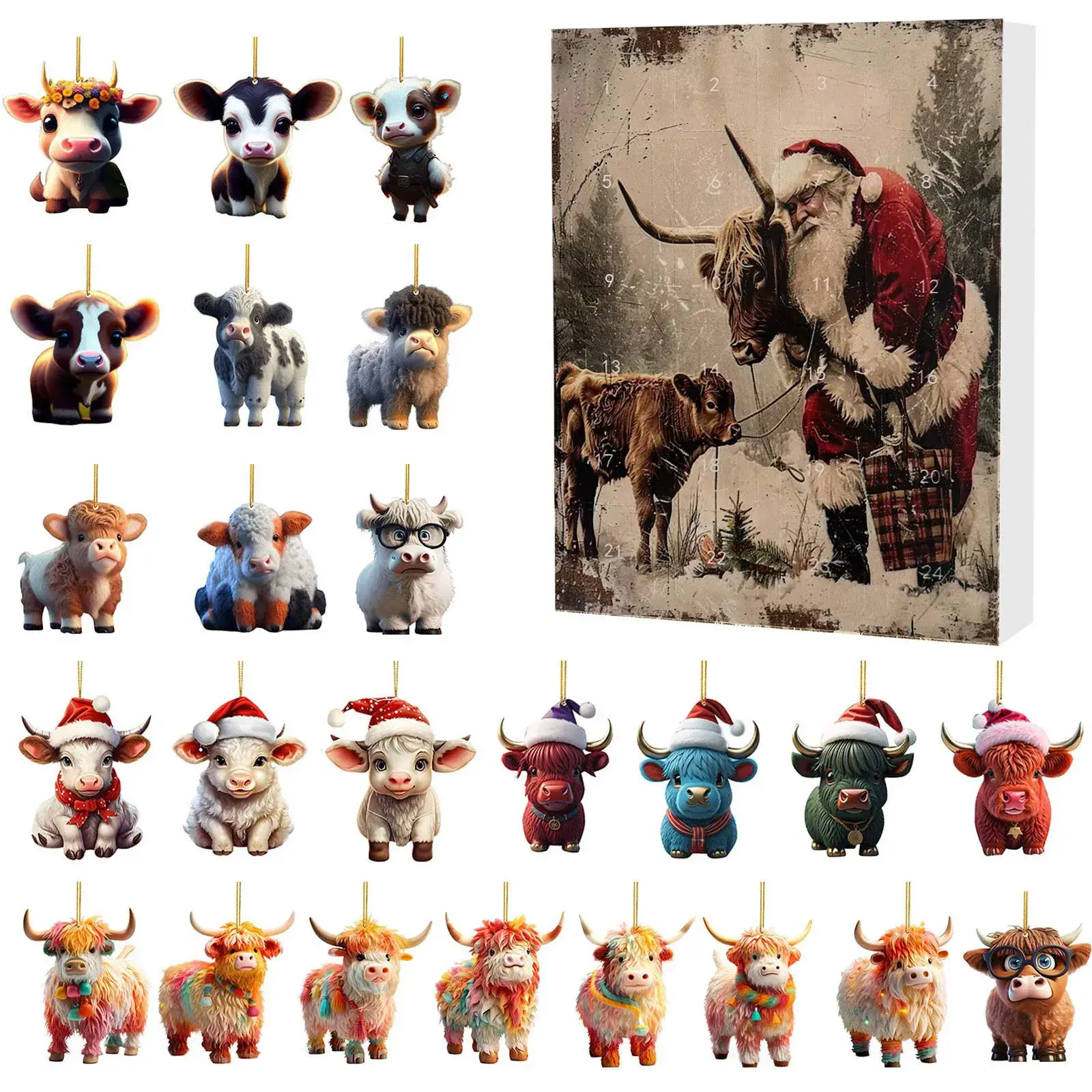 2024 Yak Christmas Counted Blind Box Acrylic Pendant - Image 3