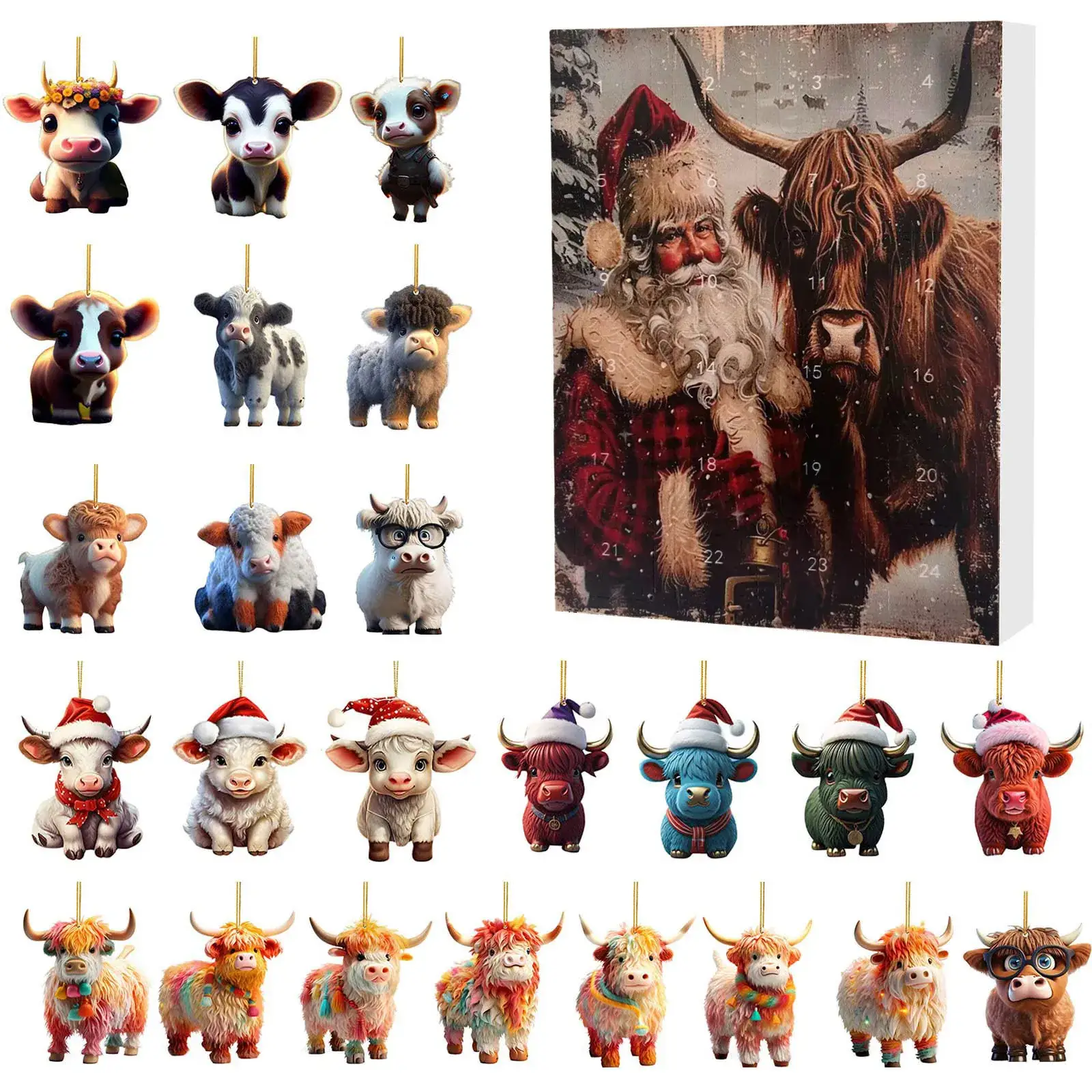 2024 Yak Christmas Counted Blind Box Acrylic Pendant - Image 4
