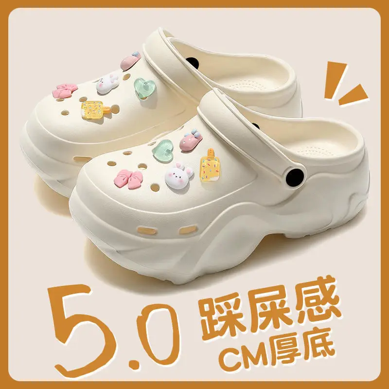 Love Button Clogs Women's Black EVA Thick Sandals - Image 7
