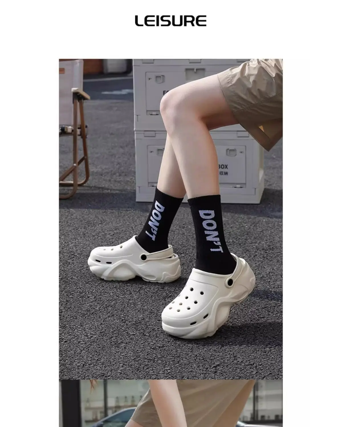 Love Button Clogs Women's Black EVA Thick Sandals — feature 20