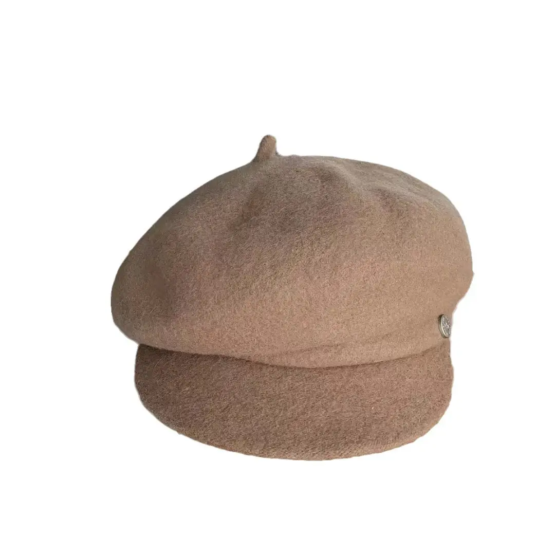 Black Wool French Beret Hat for Men Women 6cm - Image 10