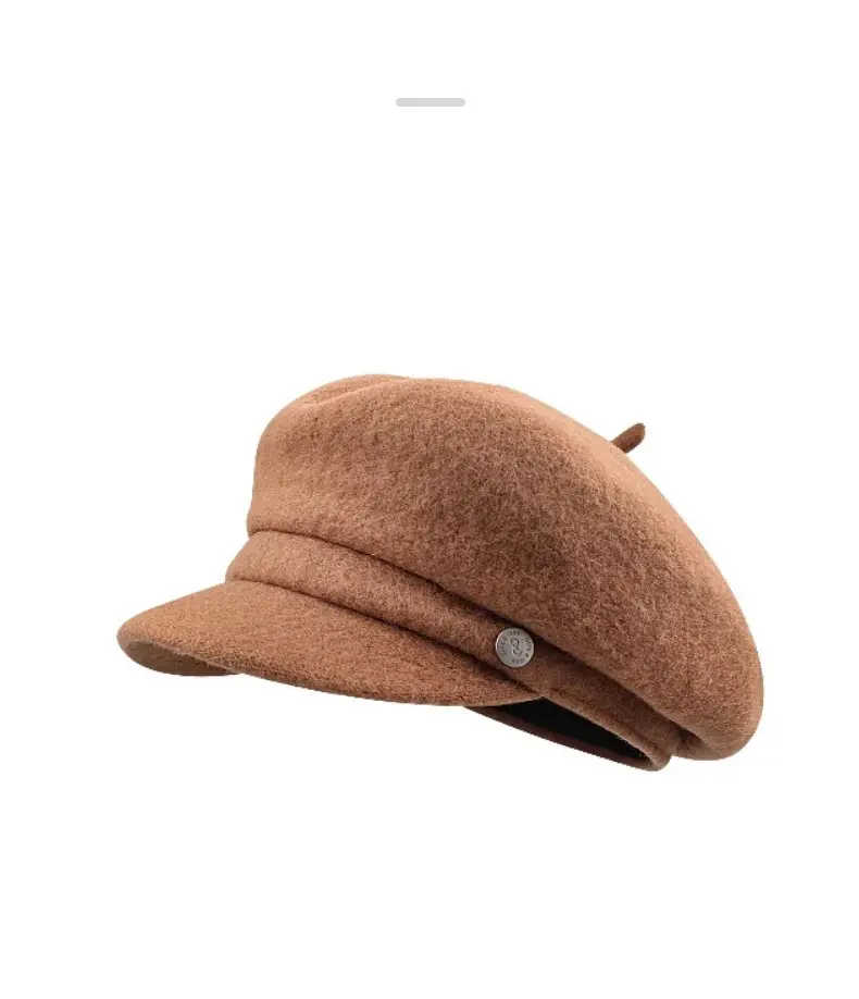 Black Wool French Beret Hat for Men Women 6cm — feature 16