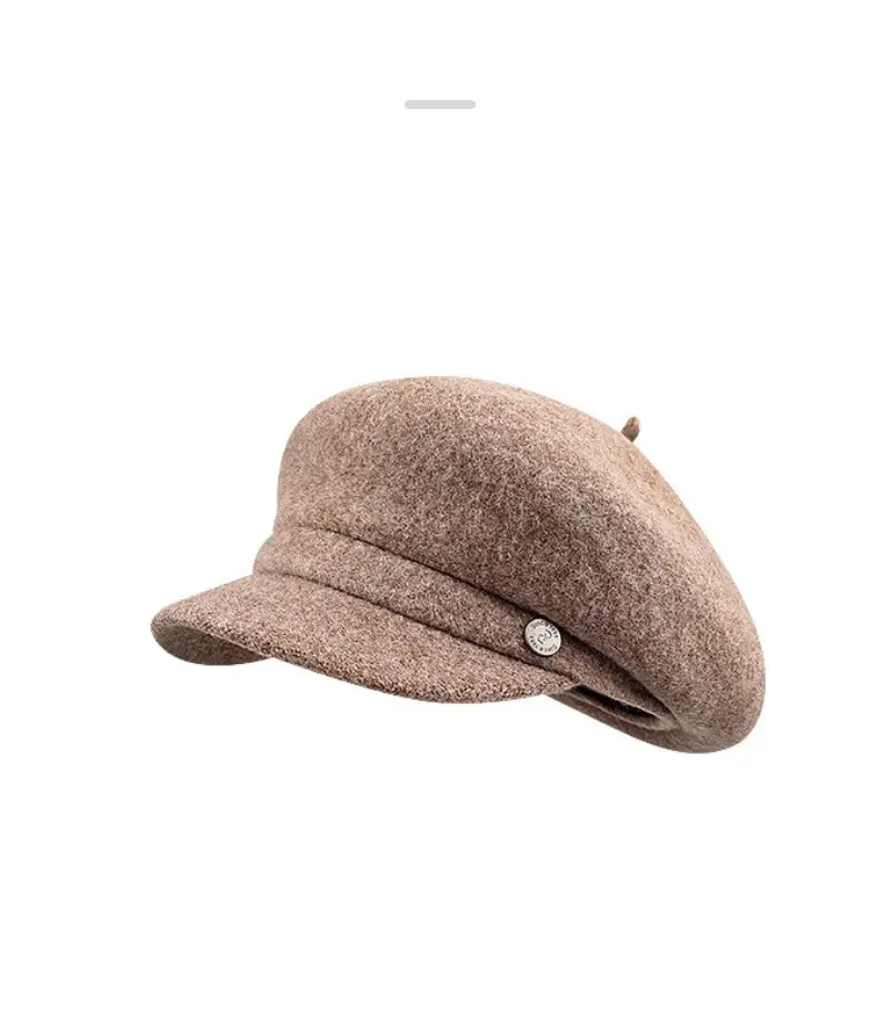 Black Wool French Beret Hat for Men Women 6cm — feature 17