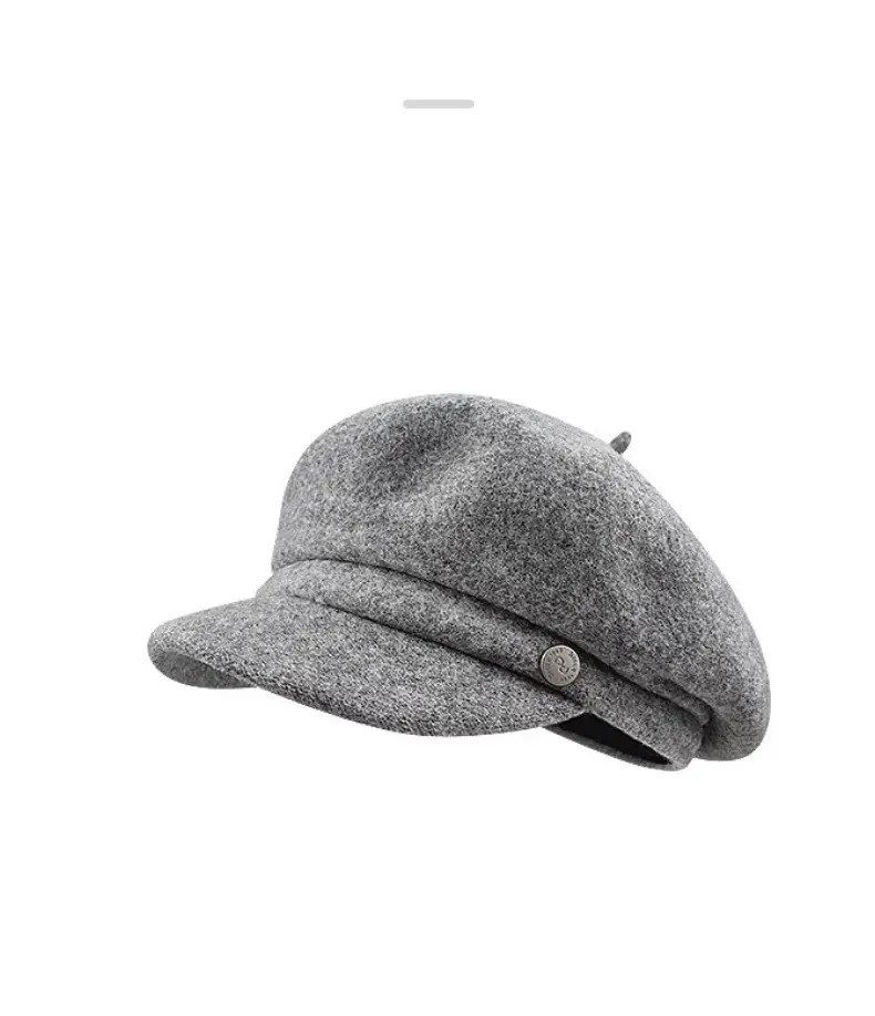 Black Wool French Beret Hat for Men Women 6cm — feature 18